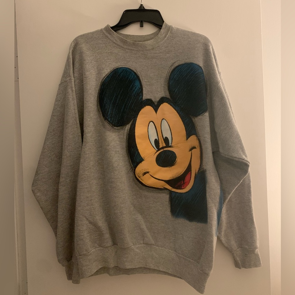 Disneyland Mickey Mouse Gray Crewneck Sweater